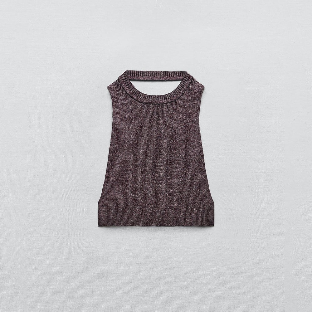 ZARA. Knit top with open back
